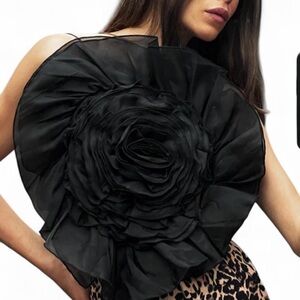 Zara Maxi Organza Floral Top